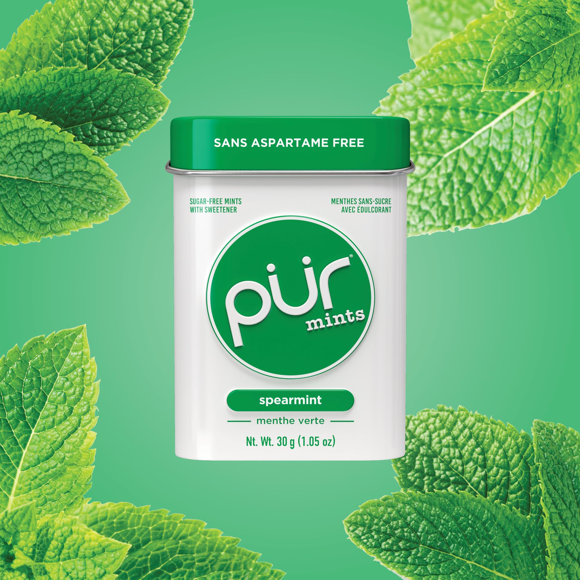 PUR Mints, Spearmint Xylitol Mints No Artificial flavour, 360